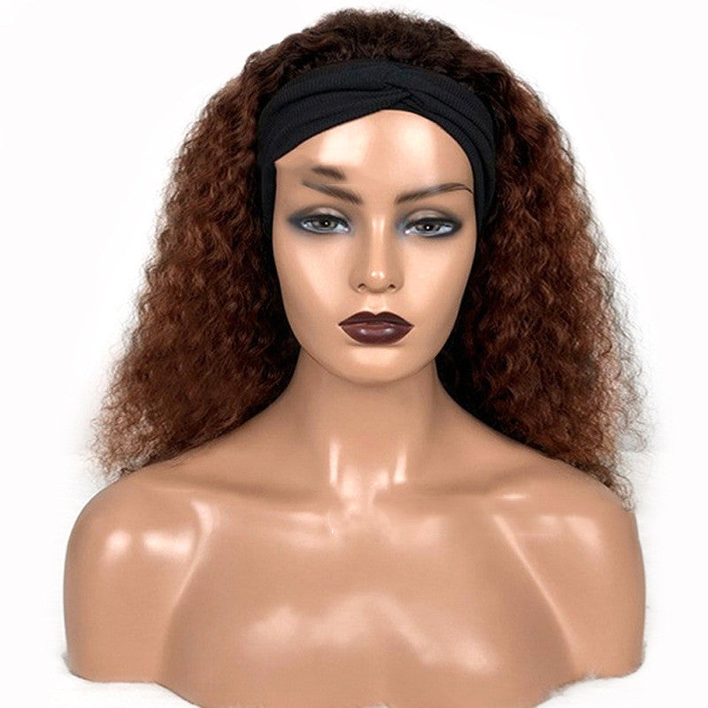 Human Hair Jerry Curly Headband Wigs Human Hair Jerry Curly Headband Wigs